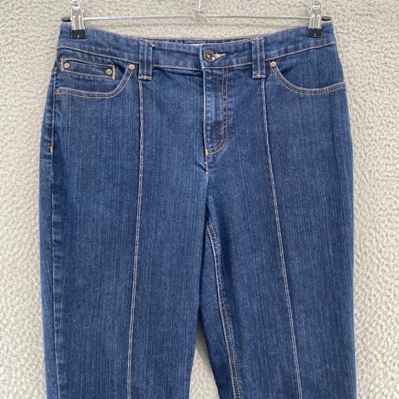 Chicos Jeans Womens 1 US 8 Blue Dark Wash Platinum Denim Ultimate Fit Capri Crop - Picture 2 of 12